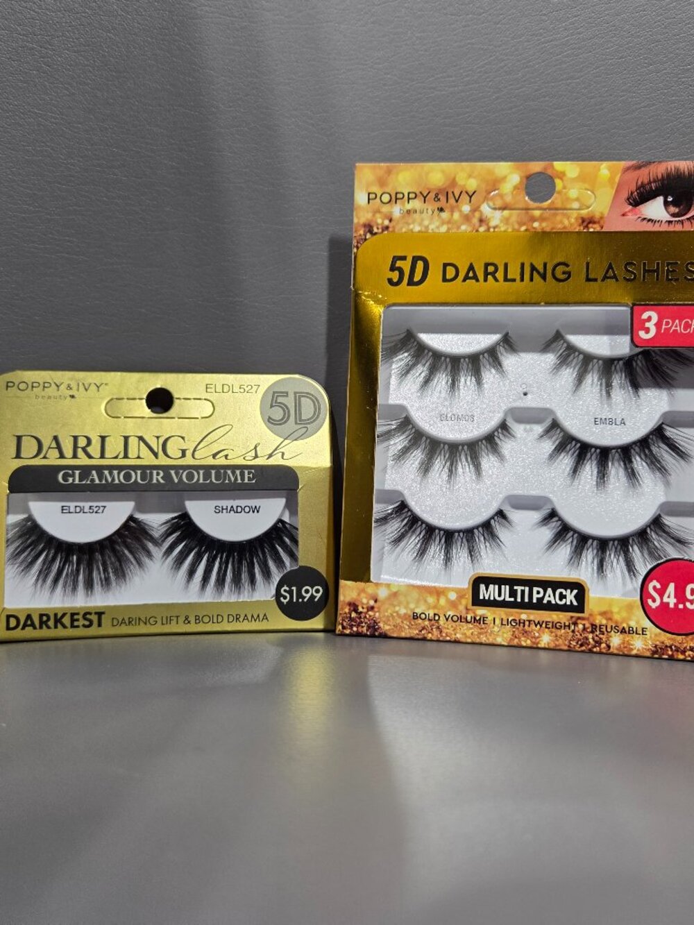 Lot of 2 Poppy & Ivy Beauty 5D Darling Lash Glamour Volume + 3 Pair Multipack